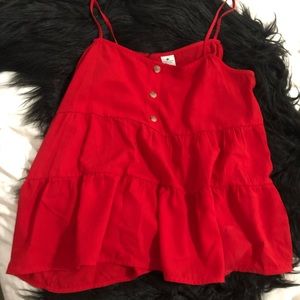Boutique red babydoll tank